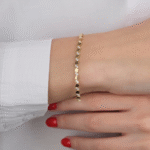 14 Ayar Altın Taşlı Kare Bileklik 634