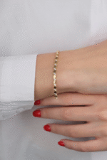 14 Ayar Altın Taşlı Kare Bileklik 634