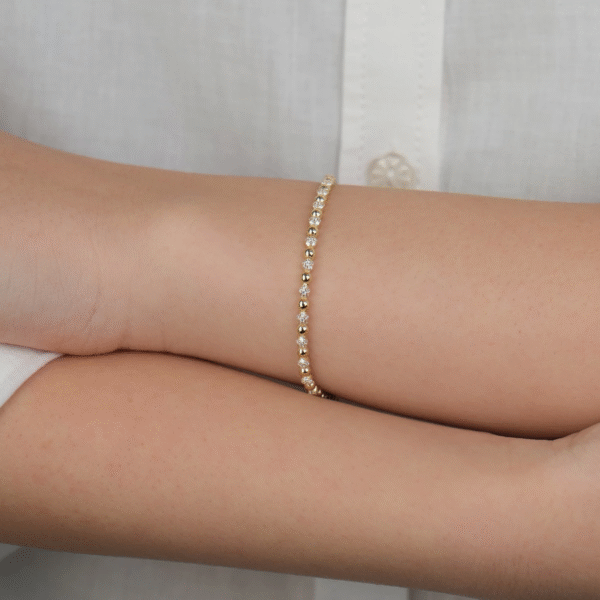 14 Ayar Altın Toplu Taşlı Bileklik 914