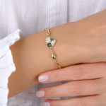 14 Ayar Altın Kalpli İnce Gurmet Zincir Bileklik 825