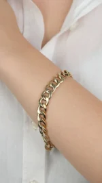 14 Ayar Altın Sade Zincir Bileklik 919