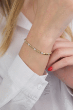 14 Ayar Altın Taşlı Top Sıralı Bileklik 635 - Görsel 2