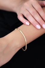 14 Ayar Altın İtalyan Zincir Sıra Taşlı Bileklik 716