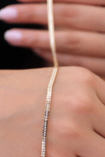 14 Ayar Altın İtalyan Zincir Sıra Taşlı Bileklik 716 - Görsel 4