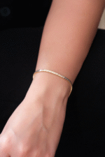 14 Ayar Altın İtalyan Zincir Sıra Taşlı Bileklik 716 - Görsel 2