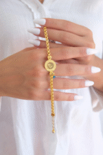 14 Ayar Altın Zincirli Çeyrekli Bileklik 403 - Görsel 3