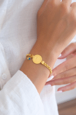 14 Ayar Altın Zincirli Çeyrekli Bileklik 403 - Görsel 2