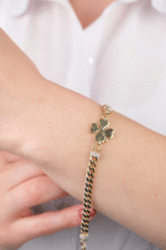 14 Ayar Altın Yoncalı Bileklik 516 - Görsel 4