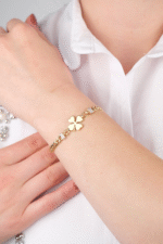 14 Ayar Altın Yoncalı Bileklik 516 - Görsel 3