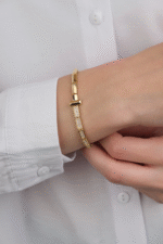 14 Ayar Altın Taşlı T Zincir Bileklik 632