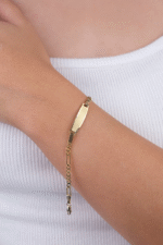 14 Ayar Altın Zincirli Çocuk Künyesi 46