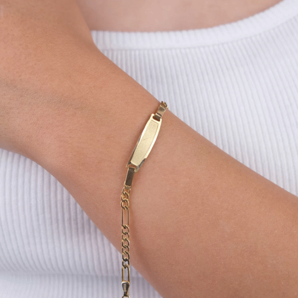 14 Ayar Altın Zincirli Çocuk Künyesi 46