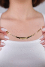 14 Ayar Altın Zincirli Çocuk Künyesi 46 - Görsel 3