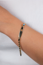 14 Ayar Altın Mavi Boncuklu Çocuk Künyesi 26