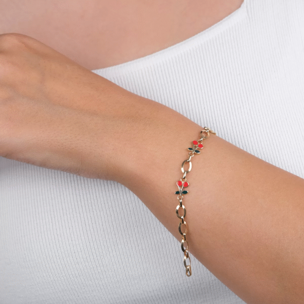 14 Ayar Altın Kirazlı Çocuk Bileklik 42