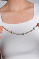 14 Ayar Altın Üç Nazar Boncuklu Çocuk Bileklik 5 - Görsel 2