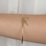 14 Ayar Altın Sade Kalpli Anahtar Figürlü İnce Tel Kelepçe 123