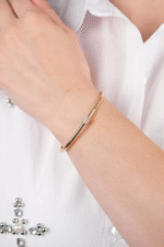 14 Ayar Altın Silindir Taşlı Kelepçe 150 - Görsel 3