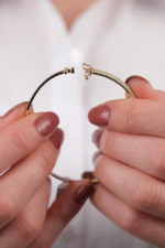 14 Ayar Altın Taşlı Düz Kelepçe 99 - Görsel 5