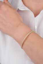 14 Ayar Altın Taşlı Düz Kelepçe 99 - Görsel 2