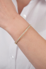 14 Ayar Altın Taşlı Düz Kelepçe 99 - Görsel 4