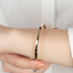 14 Ayar Altın Sade Çizgili Kelepçe 131