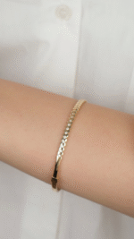 14 Ayar Altın Desenli Taşlı Bileklik