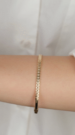 14 Ayar Altın Desenli Taşlı Bileklik - Görsel 4