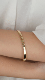 14 Ayar Altın Zincir Detaylı Kelepçe - Görsel 3