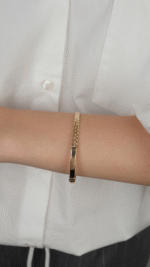 14 Ayar Altın Zincir Detaylı Kelepçe - Görsel 4