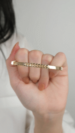 14 Ayar Altın Zincir Detaylı Kelepçe - Görsel 2