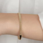 14 Ayar Altın İki Sıra Toplu Kelepçe