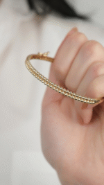 14 Ayar Altın İki Sıra Toplu Kelepçe - Görsel 2