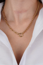 14 Ayar Altın Çift Zincirli Kolye 490 - Görsel 3