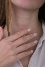 14 Ayar Altın Taşlı Halka Kolye 346 - Görsel 3