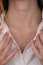 14 Ayar Altın Taşlı Halka Kolye 346