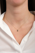 14 Ayar Altın Taşlı Damla Kolye 83