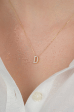 14 Ayar Altın Taşlı D Harfi 802 - Görsel 2