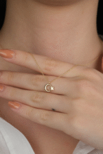 14 Ayar Altın Ay Yıldızlı Kolye 808 - Görsel 2