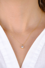 14 Ayar Altın Tek Taşlı Kolye 458 - Görsel 6