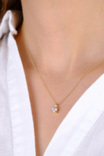 14 Ayar Altın Tek Taşlı Kolye 458