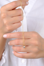 14 Ayar Altın Tek Taşlı Kolye 458 - Görsel 5