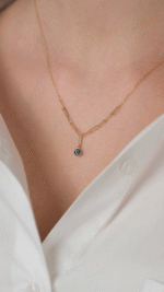 14 Ayar Altın Nazar Boncuklu Ataç Zincirli Kolye - Görsel 3