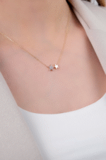 14 Ayar Altın Taşlı İkili Yıldız Kolye 233