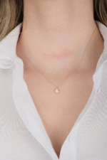 14 Ayar Altın Taşlı Kalpli Kolye 535 - Görsel 2