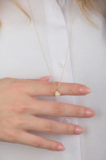 14 Ayar Altın Taşlı Kalpli Kolye 535 - Görsel 4