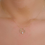 14 Ayar Altın Taşlı Halka Kolye 131