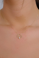 14 Ayar Altın Taşlı Halka Kolye 131