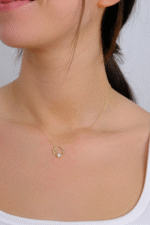 14 Ayar Altın Taşlı Halka Kolye 131 - Görsel 2