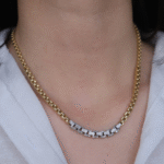 14 Ayar Altın Taşlı Zincir Kolye 447